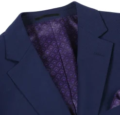 Wool Regular Fit Blazer Solid Color in Dark Navy
