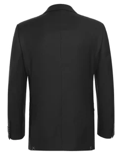 Wool Regular Fit Blazer Solid Color in Black