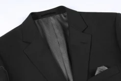 Wool Regular Fit Blazer Solid Color in Black
