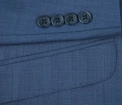 Wool Single Breasted Dress Suit Slim Fit 2 Piece 2 Button in Blue